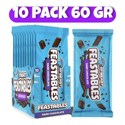 10pz Mr Beast Feastable Dark Chocolate | MercadoLibre