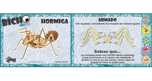 Bichos De Madera Qiri Toys Madera Araña Hormiga  