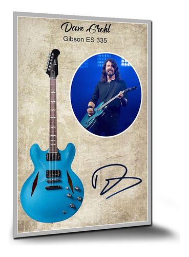 Placa Decorativa Guitarra Dave Grohl Gibson Es 335 A0