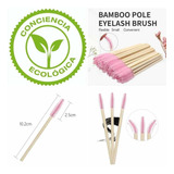 10 Cepillos Pestañas De Bambú