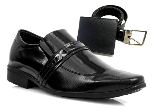 Sapato Masculino +carteira Confortável Leve Social