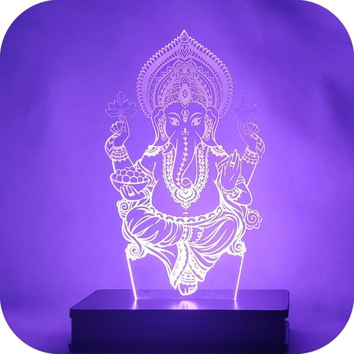 Lámpara Led 3d Dios Ganesha Rgb 16 Colores 220v