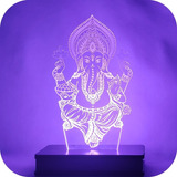 Lámpara Led 3d Dios Ganesha Rgb 16 Colores 220v