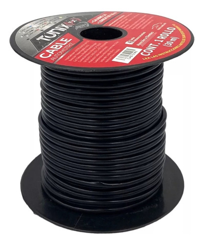 Rollo De Cable Automotriz Calibre 14 De 30m Negro