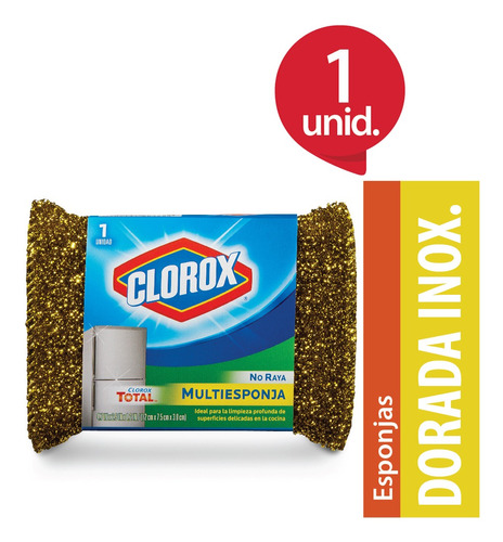 Clorox Esponja Dorada Inoxidable 1 Unidad