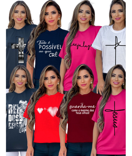 Kit 8 Blusas Tshirts Blusas Feminina Roupas Atacado Revenda