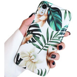 Funda Blanca Para iPhone XR Diseno De Hojas Y Flores