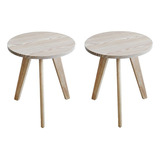 Pack 2 Mesa De Centro Living Sala Madera 60cm