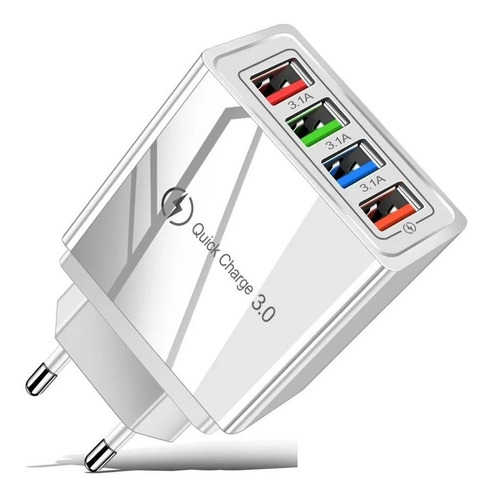 Cargador Múltiple 3.1a Rápida Celular Usb Blanco