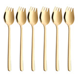 Sporks - Juego De Cubiertos De Acero Inoxidable Dorado, 6 Un