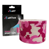 Kinesio Taping Aktive - Bandagem Elástica - 5 X 5m Cor Rosa Camuflado