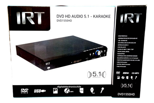 Reproductor Dvd Hd Player Karaoke Irt Audio 5.1 Usb Hdmi 