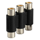 Cople Adaptador 3 Rca Hembra Para Audio Conector Triple