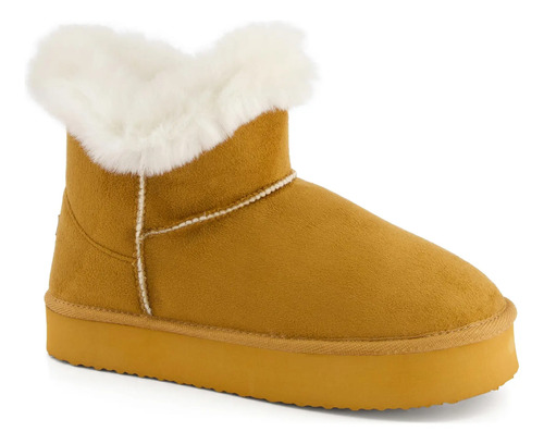 Botín Acojinado Forever 21 Para Mujer Peluche Suave Cafe