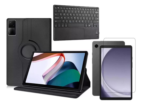 Forro 360 + Teclado Touchpad + Vidrio + Lapiz Para Tablet