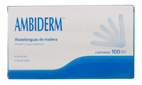 Abatelenguas De Madera Para Adulto 100 Piezas - Ambiderm