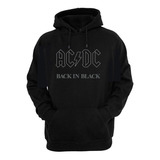 Sudadera Hoodie Acdc Back In Black Rock N Roll Retro Album