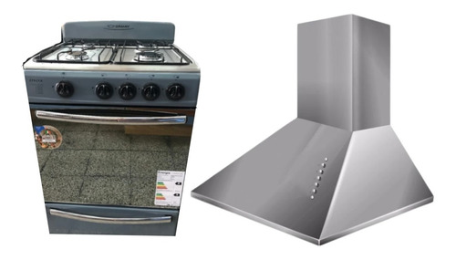 Combo Cocina Ormay Inox Gas + Campana Llanos Parcus 60 Cm