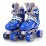 Patines 4 Ruedas Ajustable + Set De Protección Con Casco