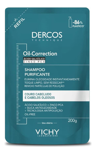 Vichy Dercos Oil-correction Shampoo Purificante Refil 200g