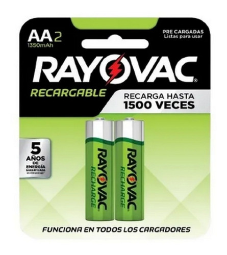 Pilas Recargables Aa Rayovac 2a Doble A Blister X 2