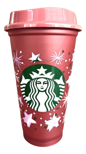 Vaso Starbucks Navidad Cambia Color Recusable