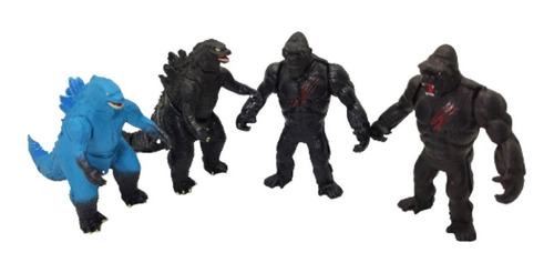 Godzilla Vs Kong Figuras Bootleg Set 4pz Articulados Azul En