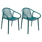 Set 2 Sillas Moderna Minimalista Lagoon Comedor Jardin Aqua