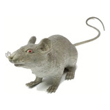 Raton Gris Juguete Figura Animal 22cm Material De Goma 