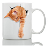 Adorable Taza De Café Con Diseño De Gato De Jengibre, Divert