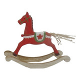 Cavalo Balanço Vermelho Em Madeira 21cm