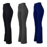 Kit 3 Calça Flare Legging Femenina Bailarina Boca De Sino