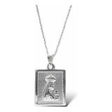 Medalla Virgen De Montserrat Cuadrada + Cadena De Plata