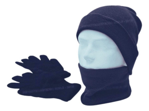 Set Invierno: Gorro Polar, Cuello Polar Y Guante De Lana