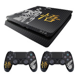 Skin Carbono Ps4 Slim Dragon Ball+skin Controle Frete Grátis