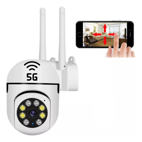 Cámara De Seguridad De 2,4 G/5 Ghz Wifi Hd 1080pcon 8led