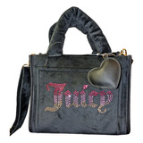 Bolsa Mini Tote Juicy Couture Velour Negra 