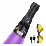 Sv91 365nm Linterna Uv Zoom 15w Usb Recargable Luz Negra Det