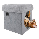 Cama Y Juego Para Gatos Lambswool - 2 In 1 Cat Castlegrey