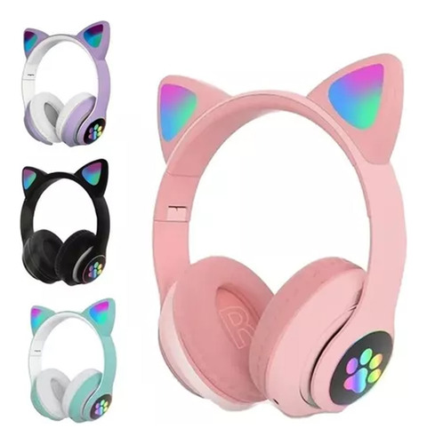 Fone De Ouvido Infantil B-19 Orelha/patas Com Led D Gatinho