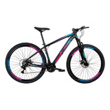 Bicicleta Aro 29 Ksw Xlt 24v Disco Câmbios Index Cor Pink/azul Tamanho Do Quadro 15