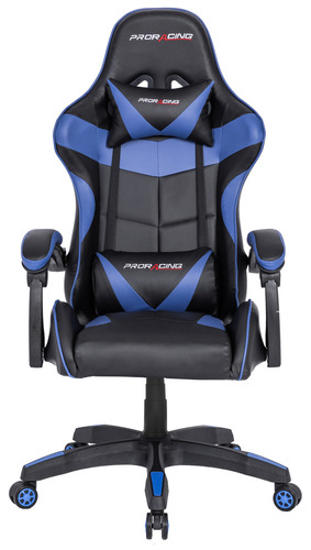 Silla Gamer Ergonomica Marca Silleti Modelo Monaco Reclinable Mecanismo Syncro Tapizado Cuero Sintetico Color Negro/azul