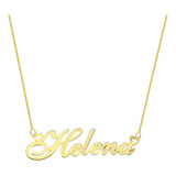 Helena Colar De Nome Personalizado Folheado A Ouro 18 K