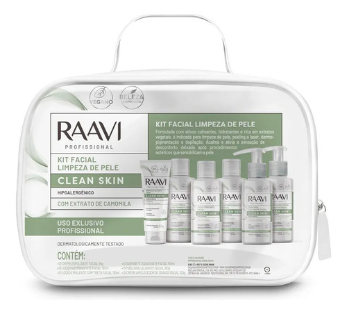 Kit Facial Limpeza De Pele Hipoalergênico Clean Skin Raavi