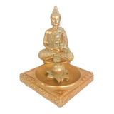 Incensário Buda Hindu Estátua De Resina Dourado Grande