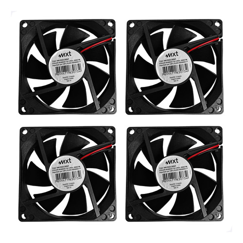 Kit 4 Micro Ventilador Cooler 80x80x25mm 12v Com Rolamento