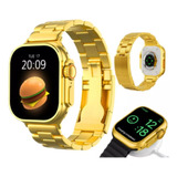 Relógio Smartwatch Ultra Dourado Gold Serie 49mm 