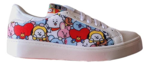 Tenis Urbano Bt21 Blanco Deportivo Moda Personajes Pop 22-25