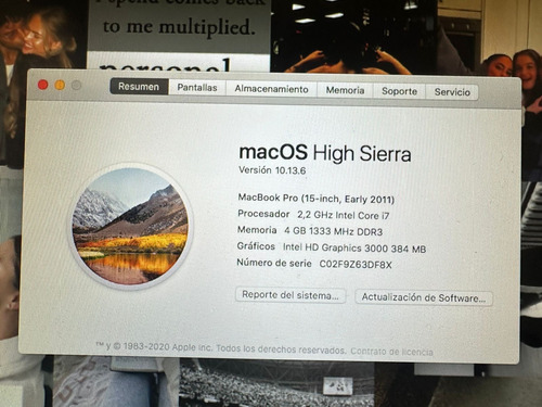 Macbook Pro  15 2011 Excelente Estado