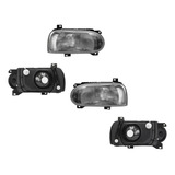 2 Faros Cromado Vidrio Rayado Dfzn Golf A3 1996 1997 1998